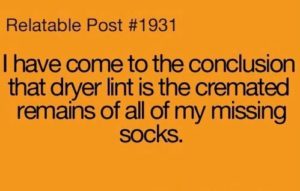 Dryer Lint and Lost Socks