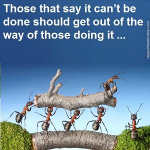 Those Who Say It Cannot Be Done Should Get Out Of The Way Of Those Doing It