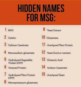 MSG Also Known As...