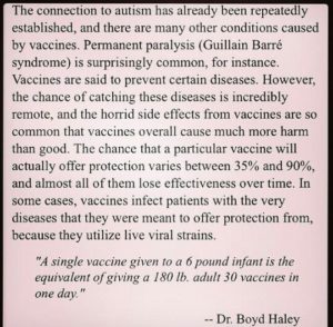 Dr Boyd Haley Vaccine Quote