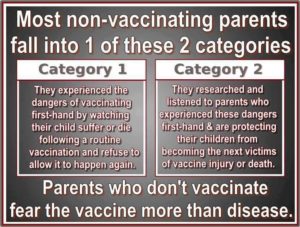 Non-Vaccinating Parent Categories