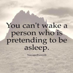 You Cannot Wake A Person Pretending To Be Asleep