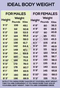 Ideal Body Weight Chart