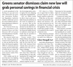 Greens Senator Dismisses Savings At Risk