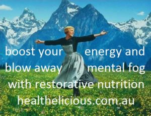 boost your energy and blow away mental fog with restorative nutrition from Healthelicious.com.au